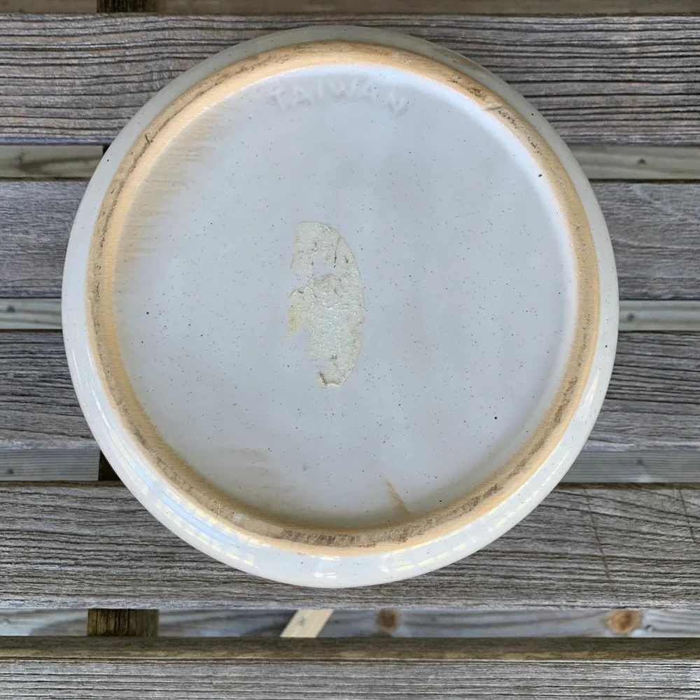 Vintage 3-Tone Stoneware Crock Bean Pot with Lid Brown Cook N Serve Farmhouse